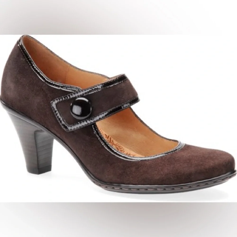 Sofft Womens Candra Suede Mary Jane Chocolate Size 8 - Picture 1 of 8